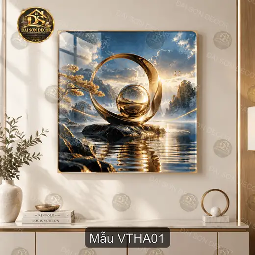 Tranh tráng gương vuông Vũ trụ huyền ảo decor phòng khách VTHA01