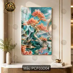 Tranh tráng gương phong cảnh fantasy 003 lâu đài kỳ ảo treo tường phòng khách