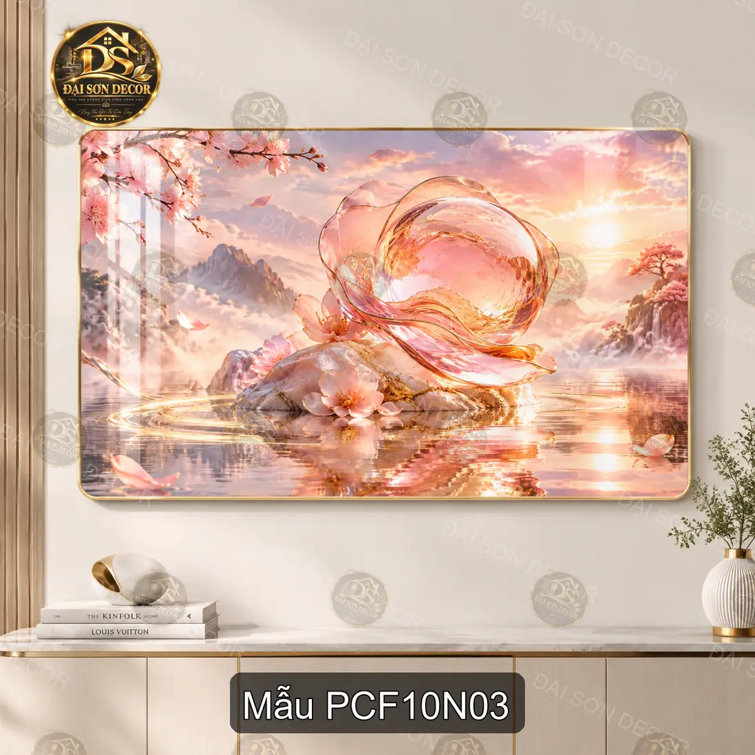 Tranh tráng gương phong cảnh fantasy 010 hiện đại sáng đẹp decor tường phòng khách