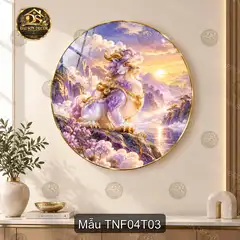 Tranh tròn tráng gương hươu thần fantasy Thiên nhiên fantasy 004 decor phòng khách