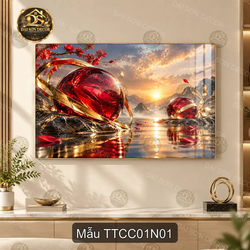 Tranh trừu tượng cao cấp 001 tráng gương hiện đại treo tường phòng khách sáng đẹp