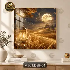 Tranh tráng gương Lâu đài bên hồ phong cảnh châu Âu decor phòng khách sang trọng
