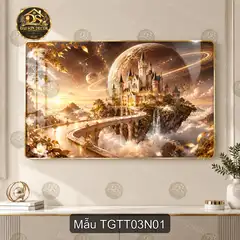 Tranh tráng gương Thế giới thần tiên lâu đài cổ tích trang trí phòng khách quà tặng