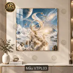 Tranh tráng gương Vũ trụ pha lê decor phòng khách sang trọng mẫu VTPL01