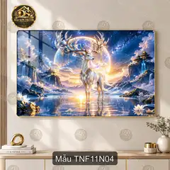Tranh tráng gương Thiên nhiên fantasy 011 cây cổ thụ tím bên tiên cảnh decor phòng khách