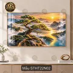 Tranh tráng gương sơn thủy hữu tình 022 sang trọng decor phòng khách