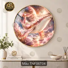 Tranh tròn tráng gương Thiên nhiên fantasy 006 phong cảnh tiên cảnh sang trọng decor nội thất