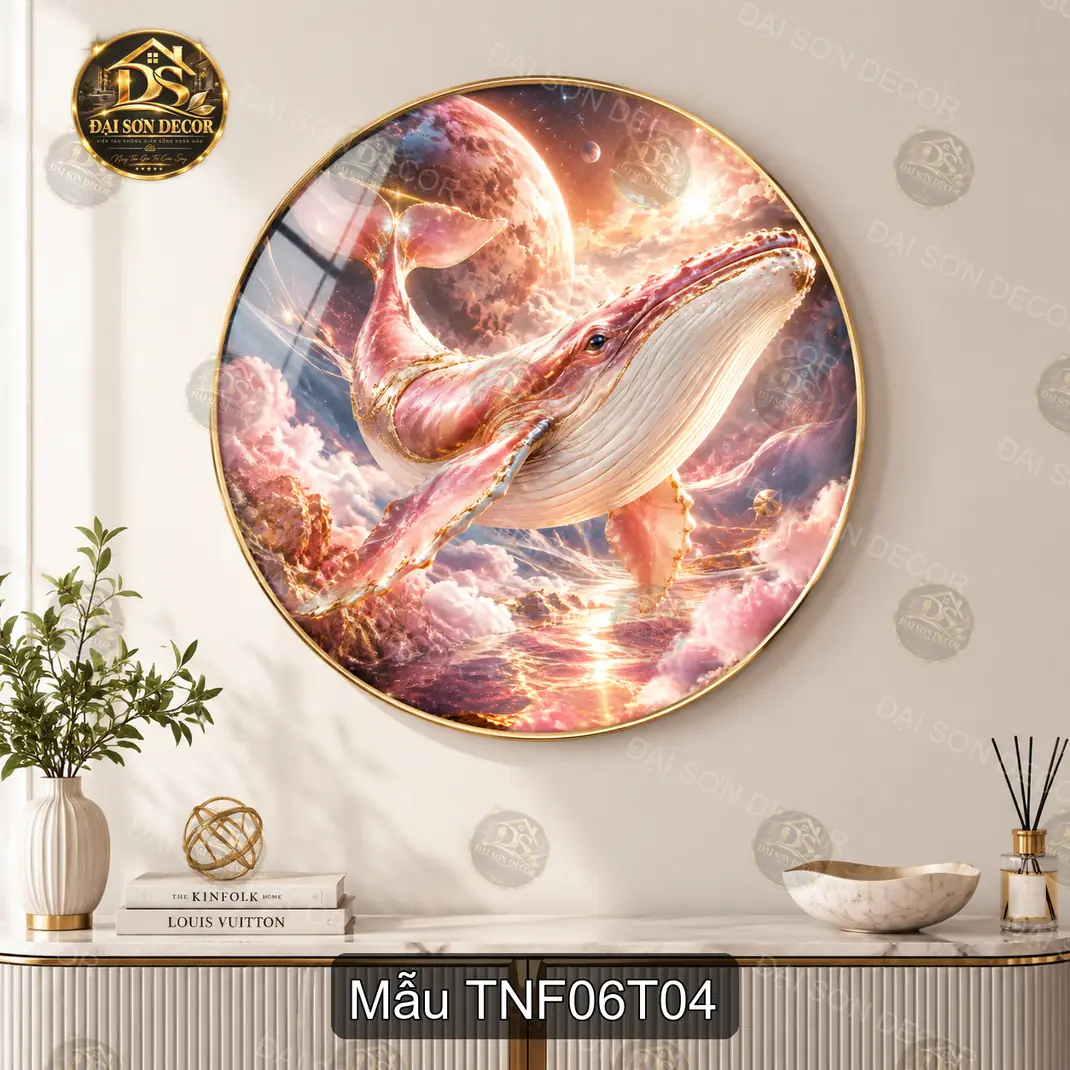 Tranh tròn tráng gương Thiên nhiên fantasy 006 phong cảnh tiên cảnh sang trọng decor nội thất