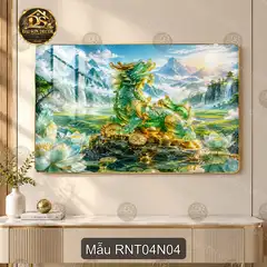 Tranh tráng gương Rồng nghệ thuật 004 hiện đại sáng đẹp decor treo tường phòng khách