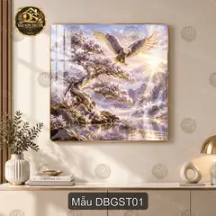 Tranh tráng gương Đại bàng giữa sơn thủy decor phòng khách phong cách hiện đại