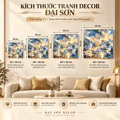Tranh tráng gương Ngựa thần fantasy vuông, tranh decor phòng khách hình ngựa huyền ảo