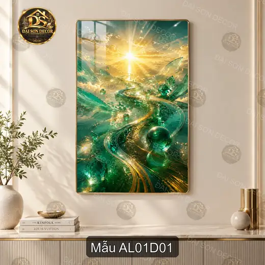 Tranh tráng gương phong cảnh trừu tượng Abstract Luxury 001 sang trọng dễ phối nội thất