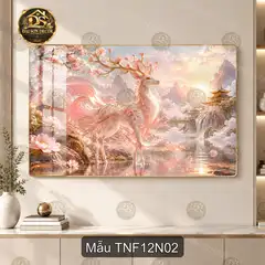 Tranh tráng gương Thiên nhiên fantasy 012 hồ sen hành tinh decor phòng khách quà tặng nghệ thuật