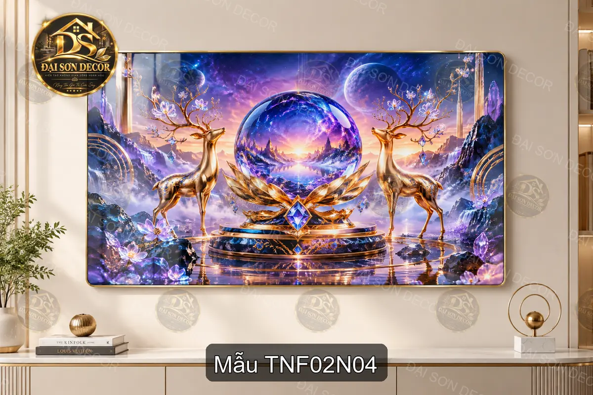 Tranh tráng gương cây sự sống fantasy Thiên nhiên fantasy 002 decor phòng khách phòng làm việc