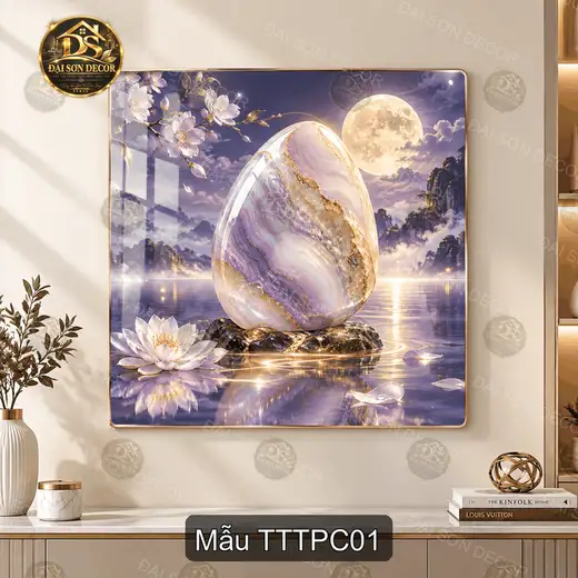 Tranh tráng gương phong cảnh trừu tượng decor phòng khách mẫu TTTPC01