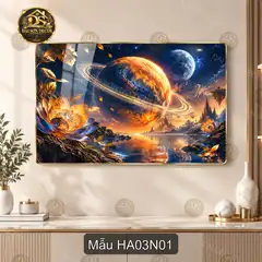 Tranh tráng gương Hành tinh 003 decor phòng khách phòng làm việc phong cách không gian nghệ thuật