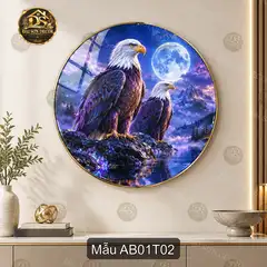 Tranh tròn đại bàng decor tráng gương sang trọng dễ phối nội thất phòng khách