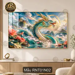 Tranh tráng gương Rồng nghệ thuật 001 decor phòng khách phòng làm việc