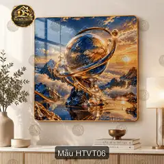 Tranh tráng gương decor Hành tinh vũ trụ phong cách galaxy treo tường phòng khách HTVT01