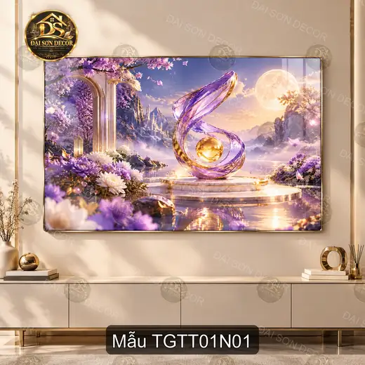 Tranh tráng gương Thế giới thần tiên decor phòng khách phòng làm việc mẫu TGTT01N01