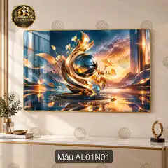 Tranh tráng gương Abstract Luxury 001 nghệ thuật sang trọng decor nội thất hiện đại AL01N01